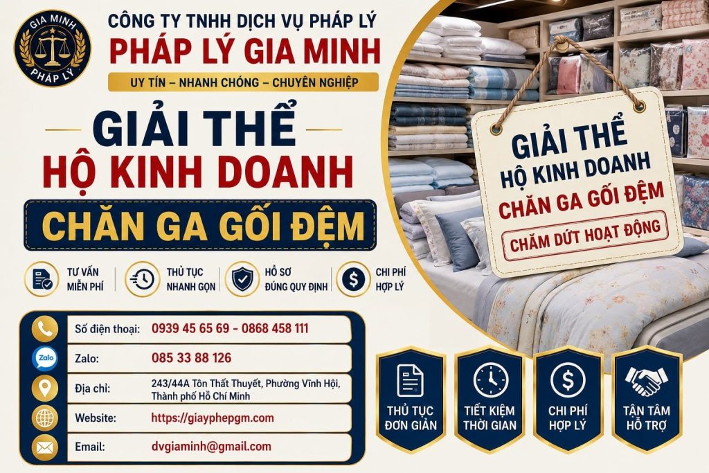 Giải thể hộ kinh doanh chăn ga gối đệm – Thanh lý hàng cồng kềnh và chốt công nợ trước khi đóng shop 1 Giải thể hộ kinh doanh chăn ga gối đệm