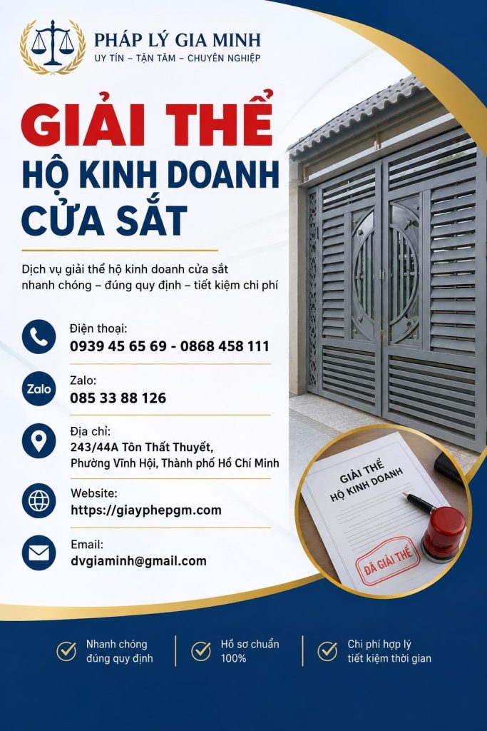 Giải thể hộ kinh doanh cửa sắt
