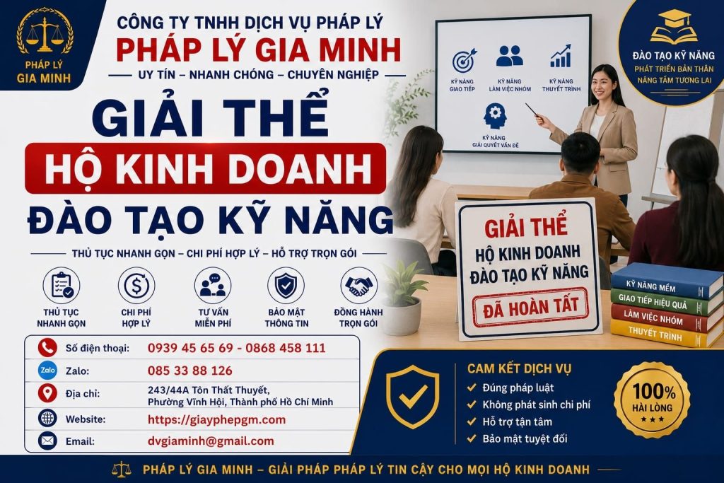 Giải thể hộ kinh doanh đào tạo kỹ năng – Chốt khóa học, học viên và học phí trước khi ngừng đào tạo 1 Giải thể hộ kinh doanh đào tạo kỹ năng