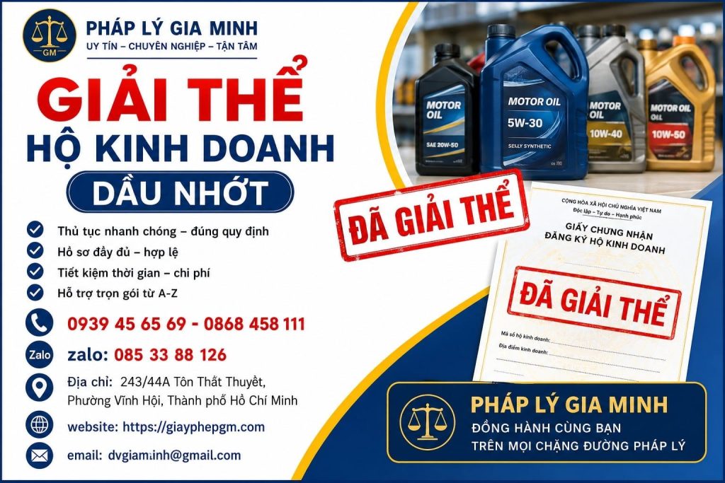 Giải thể hộ kinh doanh dầu nhớt