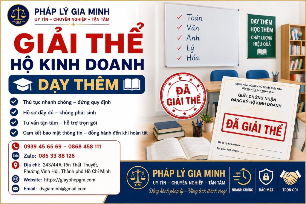 Giải thể hộ kinh doanh dạy thêm – Chốt lớp, học phí và lịch học trước khi ngừng giảng dạy 1 Giải thể hộ kinh doanh dạy thêm