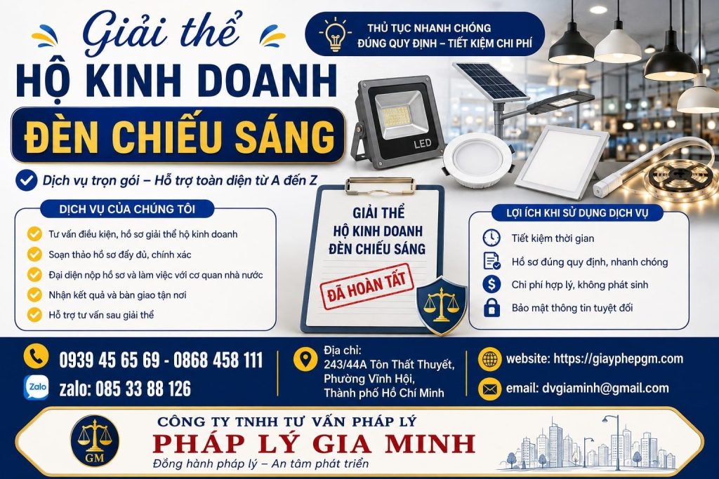 Giải thể hộ kinh doanh đèn chiếu sáng