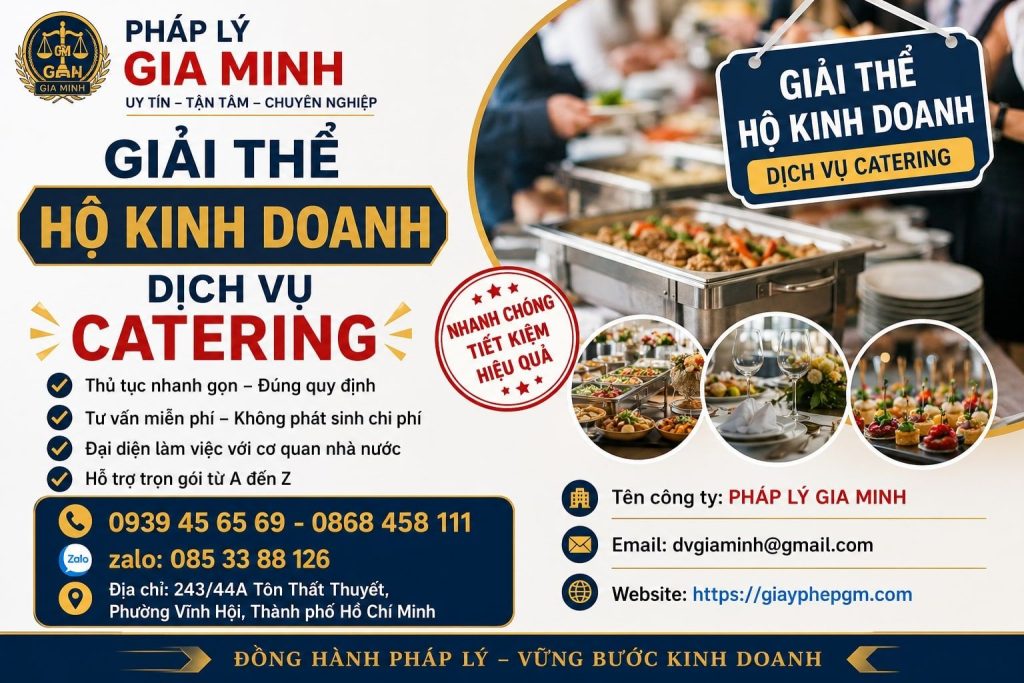 Giải thể hộ kinh doanh dịch vụ catering – Chốt hợp đồng, đơn hàng và thiết bị theo từng sự kiện 1 Giải thể hộ kinh doanh dịch vụ catering