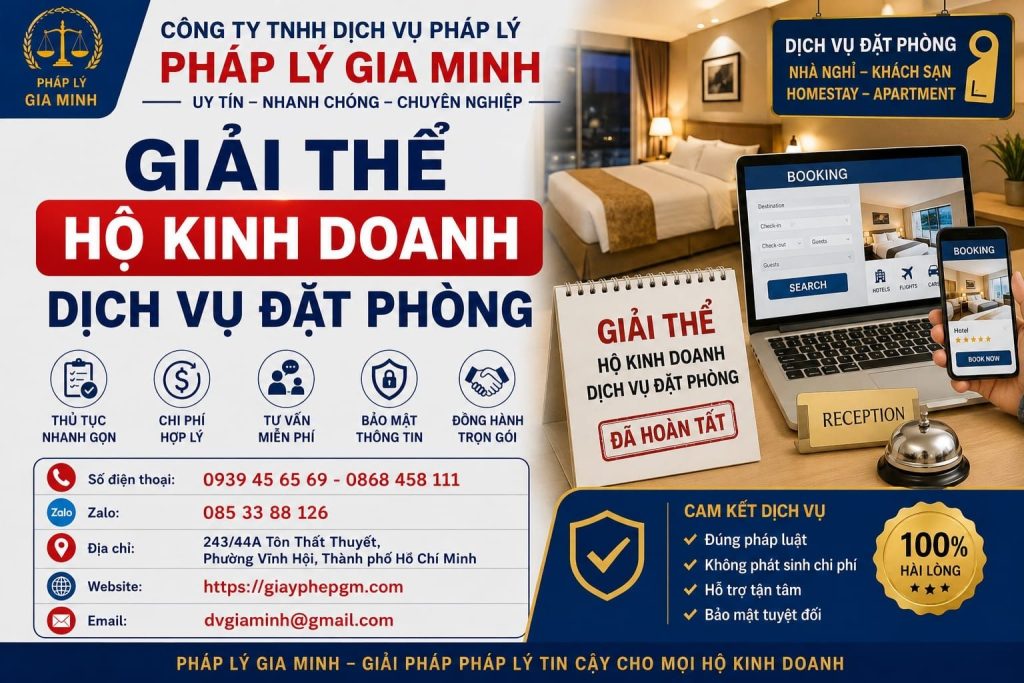Giải thể hộ kinh doanh dịch vụ đặt phòng