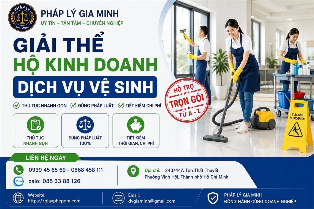 Giải thể hộ kinh doanh dịch vụ vệ sinh