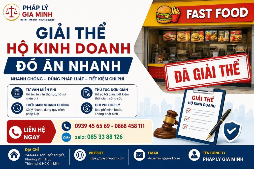 Giải thể hộ kinh doanh đồ ăn nhanh – Khép lại điểm bán từ tồn kho đến nghĩa vụ pháp lý 1 Giải thể hộ kinh doanh đồ ăn nhanh