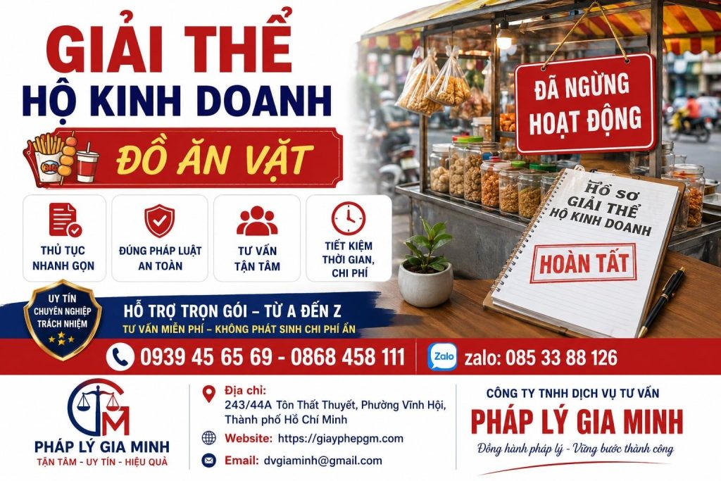 Giải thể hộ kinh doanh đồ ăn vặt