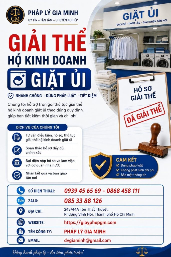 Giải thể hộ kinh doanh giặt ủi