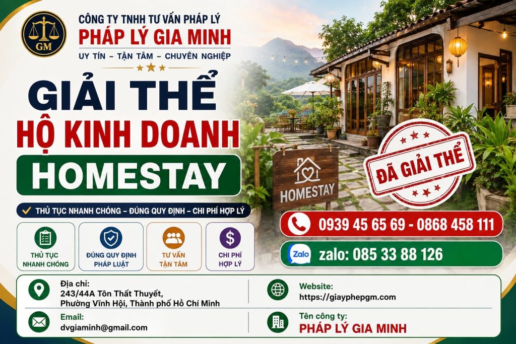 Giải thể hộ kinh doanh homestay
