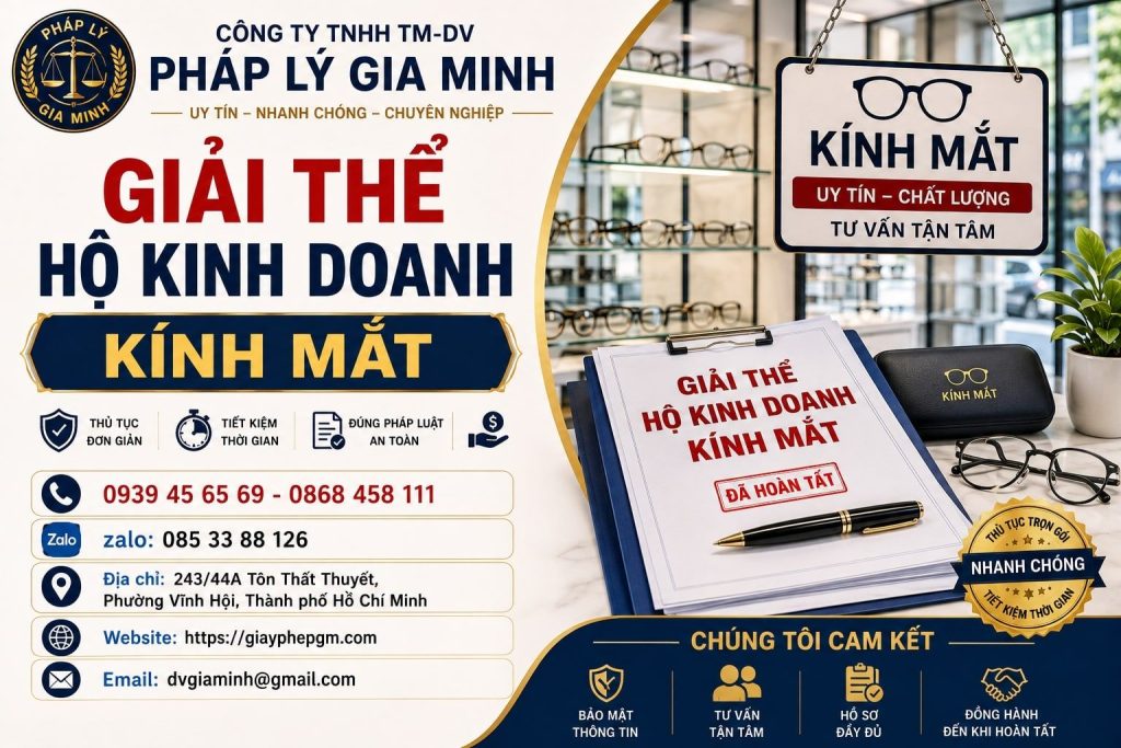 Giải thể hộ kinh doanh kính mắt – Xử lý đơn kính đang làm, hàng tồn và thiết bị trước khi đóng cửa 1 Giải thể hộ kinh doanh kính mắt