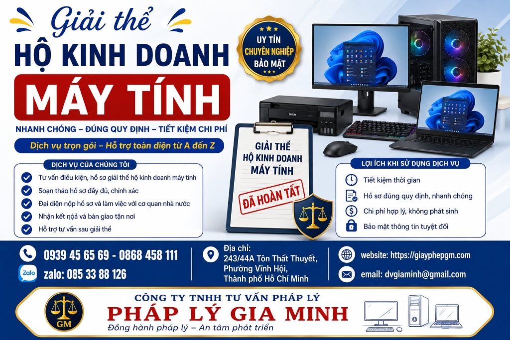 Giải thể hộ kinh doanh máy tính