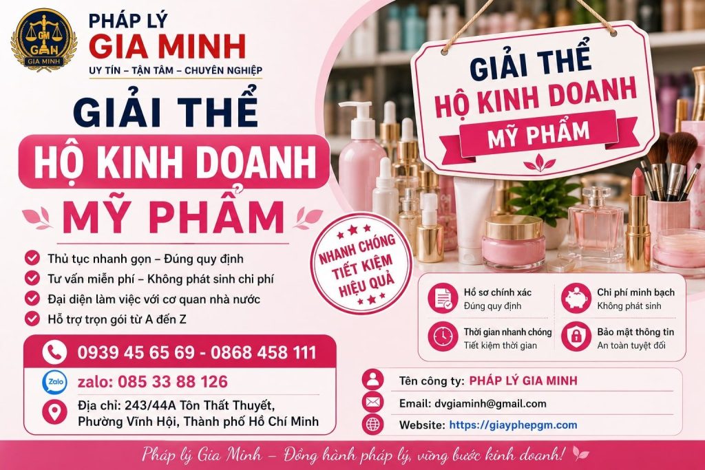 Giải thể hộ kinh doanh mỹ phẩm – Chốt hàng tồn, công nợ và hồ sơ trước khi đóng cửa 1 Giải thể hộ kinh doanh mỹ phẩm