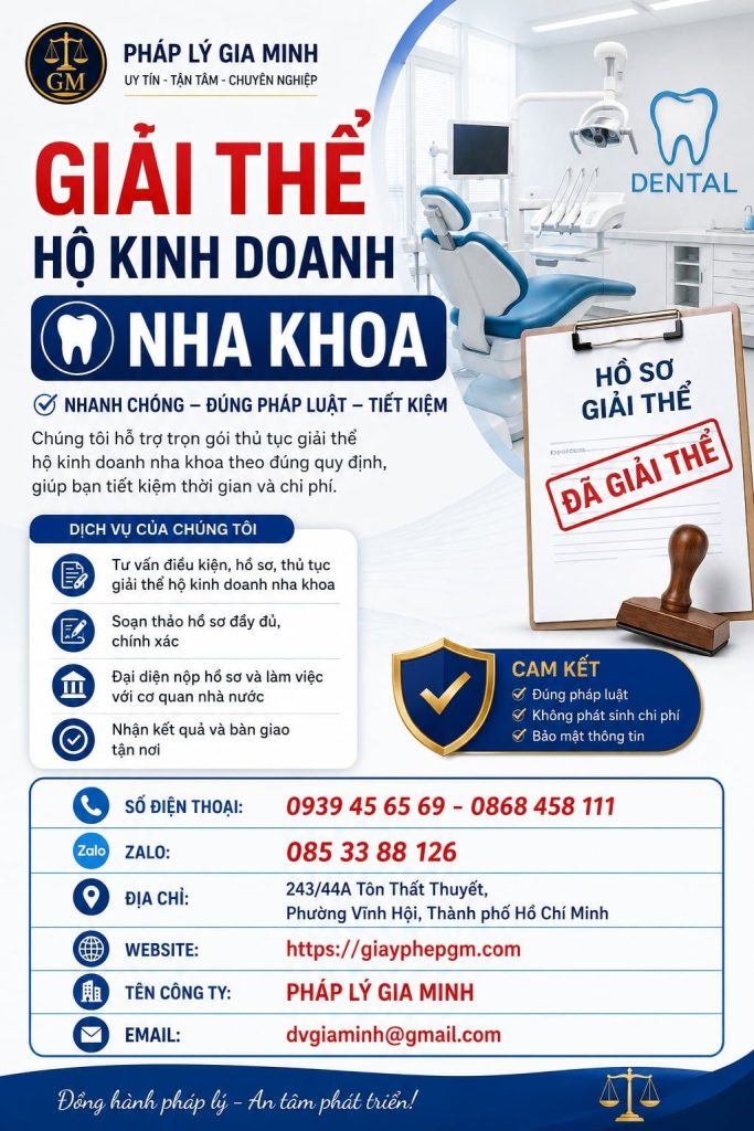Giải thể hộ kinh doanh nha khoa