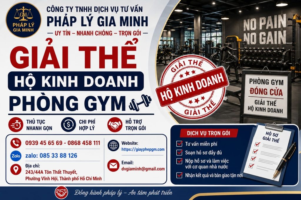Giải thể hộ kinh doanh phòng gym