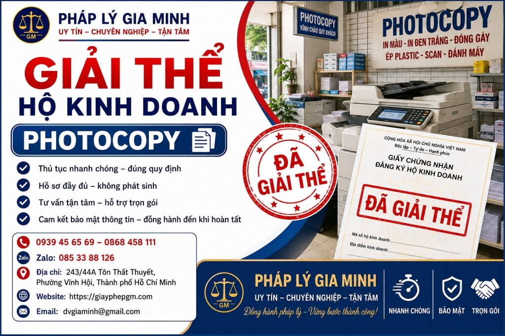 Giải thể hộ kinh doanh photocopy