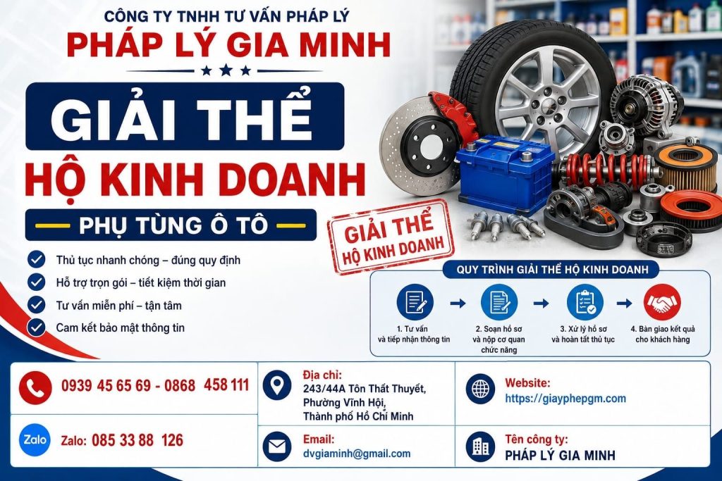 Giải thể hộ kinh doanh phụ tùng ô tô