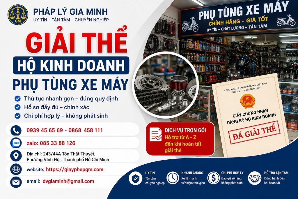 Giải thể hộ kinh doanh phụ tùng xe máy