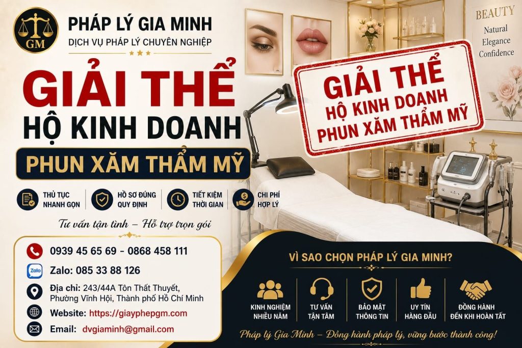 Giải thể hộ kinh doanh phun xăm thẩm mỹ
