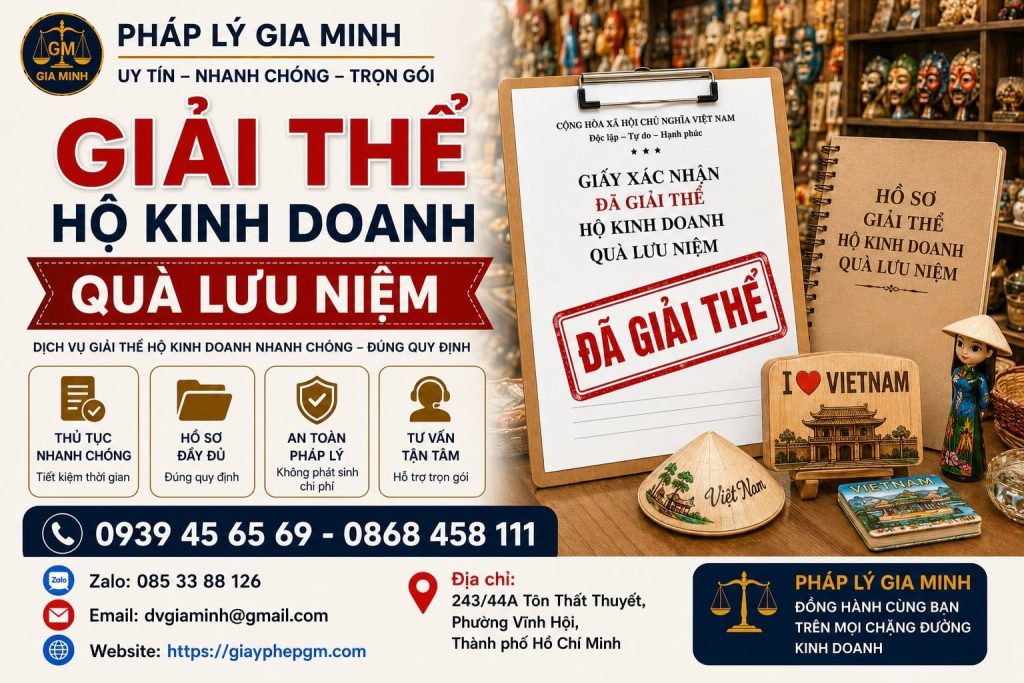 Giải thể hộ kinh doanh quà lưu niệm