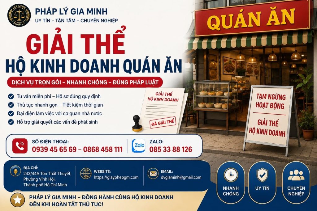 Giải thể hộ kinh doanh quán ăn – Checklist chấm dứt hoạt động từ doanh thu đến hồ sơ pháp lý 1 Giải thể hộ kinh doanh quán ăn
