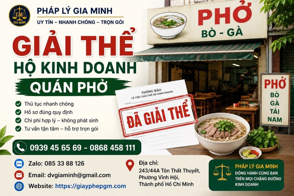 Giải thể hộ kinh doanh quán phở – Xử lý hàng tồn, thiết bị và nghĩa vụ trước ngày đóng quán 1 Giải thể hộ kinh doanh quán phở