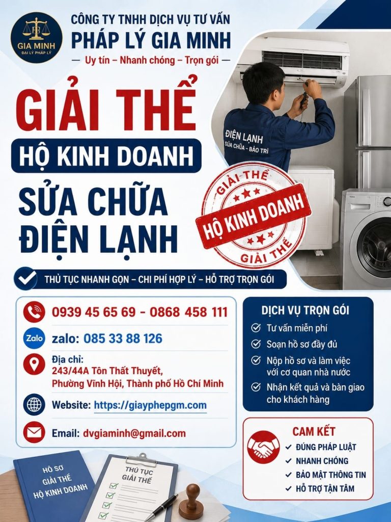 Giải thể hộ kinh doanh sửa chữa điện lạnh