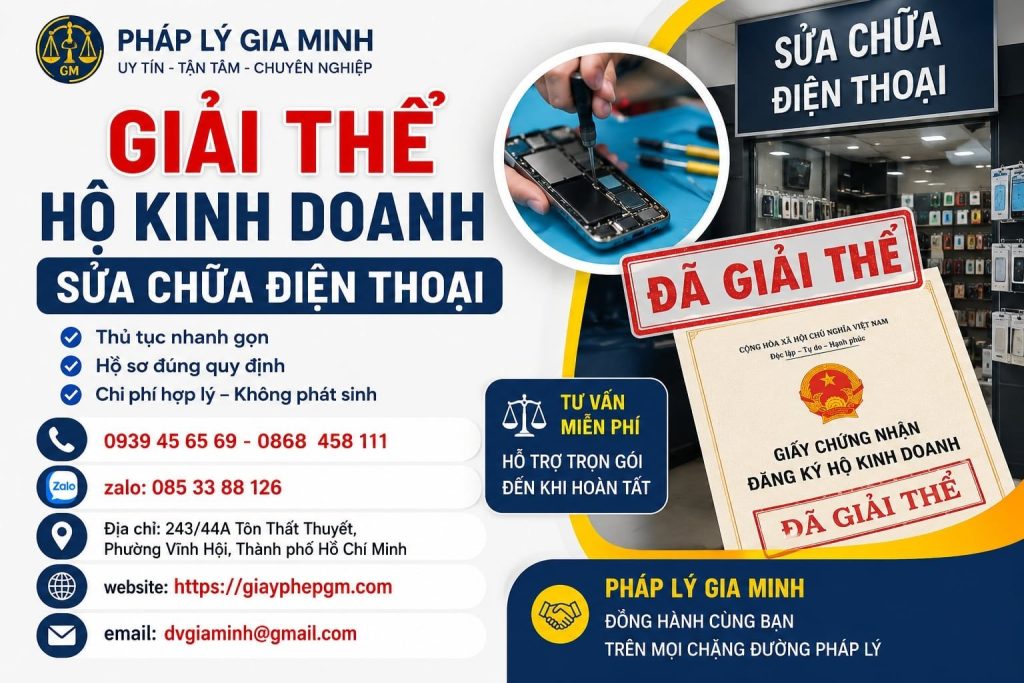 Giải thể hộ kinh doanh sửa chữa điện thoại