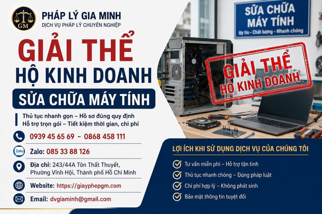 Giải thể hộ kinh doanh sửa chữa máy tính