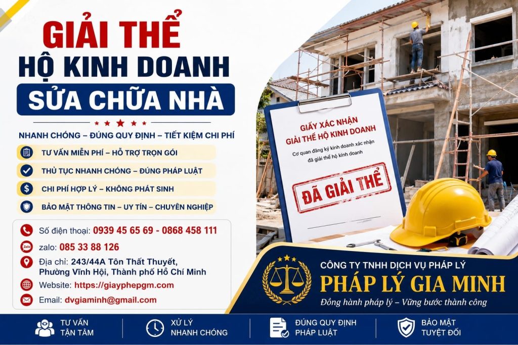 Giải thể hộ kinh doanh sửa chữa nhà