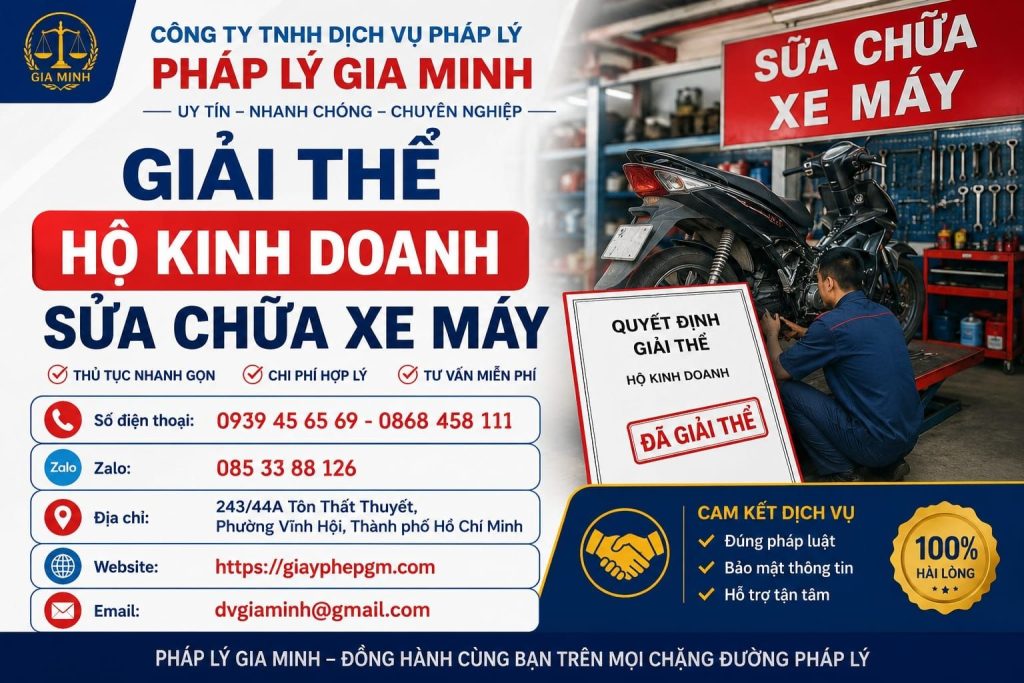Giải thể hộ kinh doanh sửa chữa xe máy – Trả hết xe khách và chốt phụ tùng trước khi đóng tiệm 1 Giải thể hộ kinh doanh sửa chữa xe máy