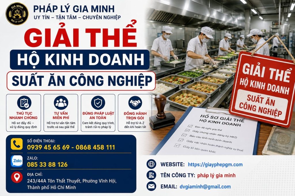 Giải thể hộ kinh doanh suất ăn công nghiệp