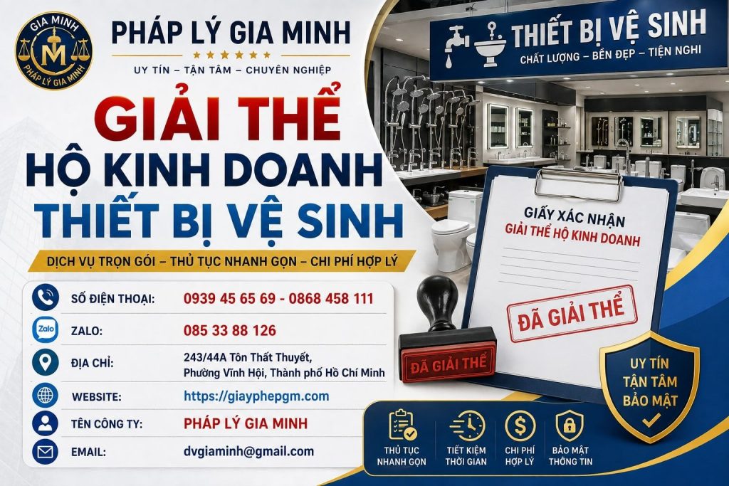 Giải thể hộ kinh doanh thiết bị vệ sinh