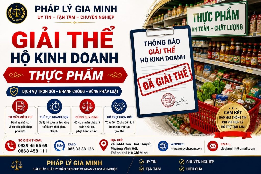 Giải thể hộ kinh doanh thực phẩm – Xử lý hàng tồn và nghĩa vụ pháp lý trước khi chấm dứt 1 Giải thể hộ kinh doanh thực phẩm