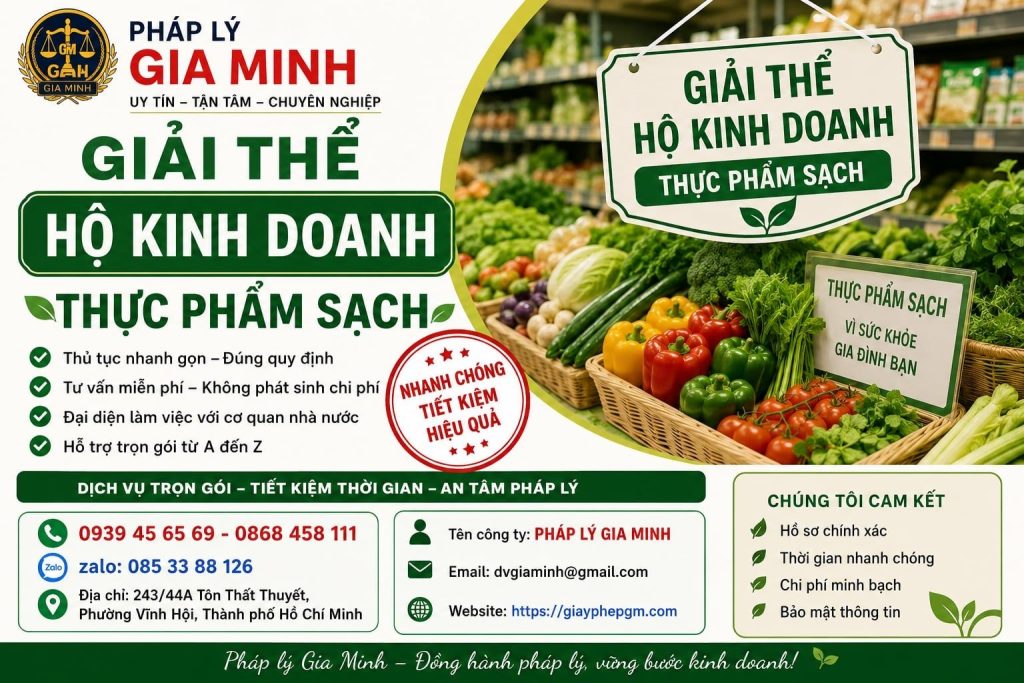 Giải thể hộ kinh doanh thực phẩm sạch – Chốt hàng tươi, nguồn hàng và công nợ trước khi đóng cửa 1 Giải thể hộ kinh doanh thực phẩm sạch