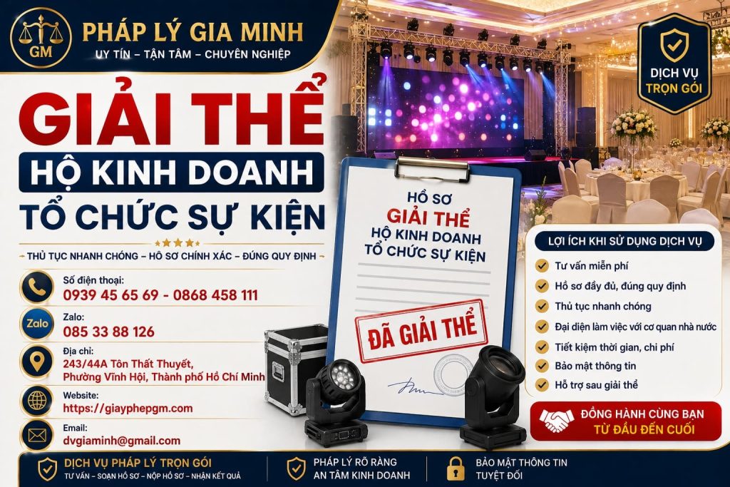 Giải thể hộ kinh doanh tổ chức sự kiện