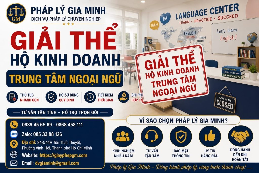 Giải thể hộ kinh doanh trung tâm ngoại ngữ
