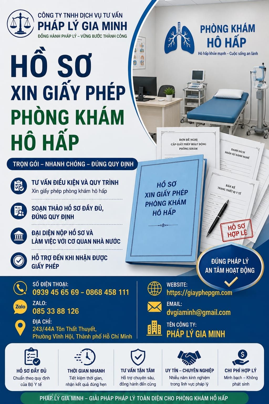 Hồ sơ xin giấy phép phòng khám hô hấp