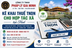 Kê khai thuế tndn cho hợp tác xã tại Huế