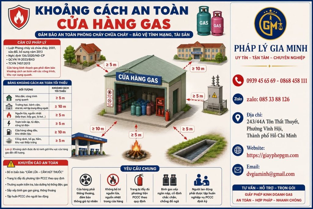 Khoảng cách an toàn cửa hàng gas