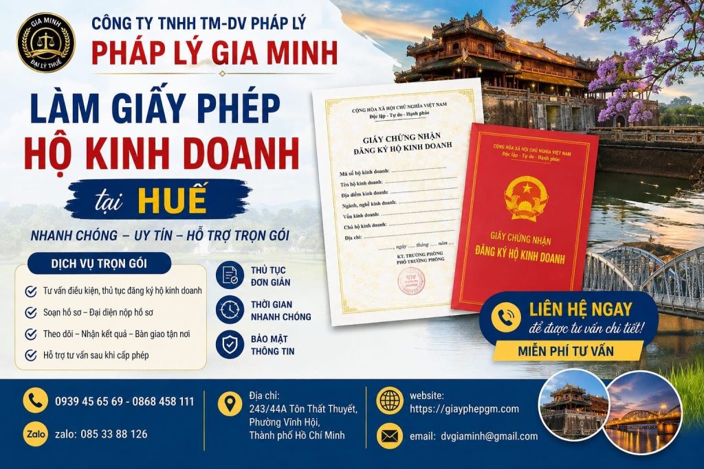 Làm giấy phép hộ kinh doanh tại Huế