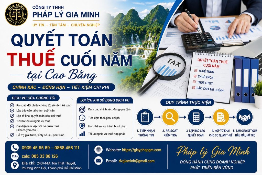 Quyết toán thuế cuối năm tại Cao Bằng