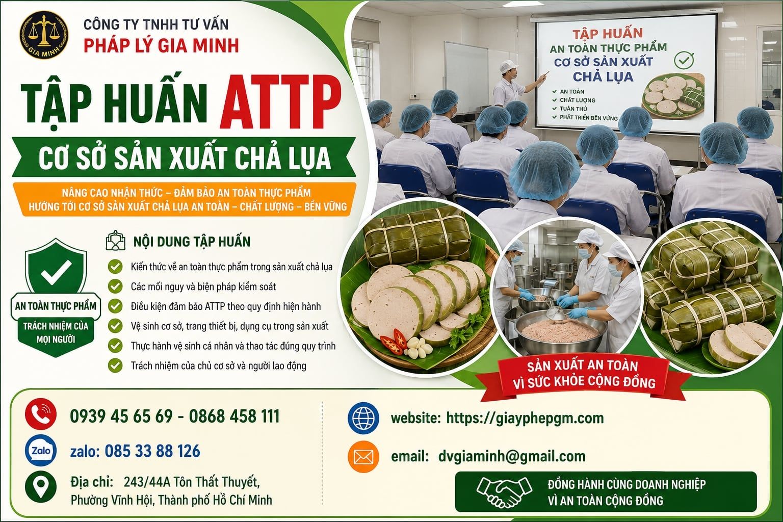 Tập huấn ATTP cơ sở sản xuất chả lụa