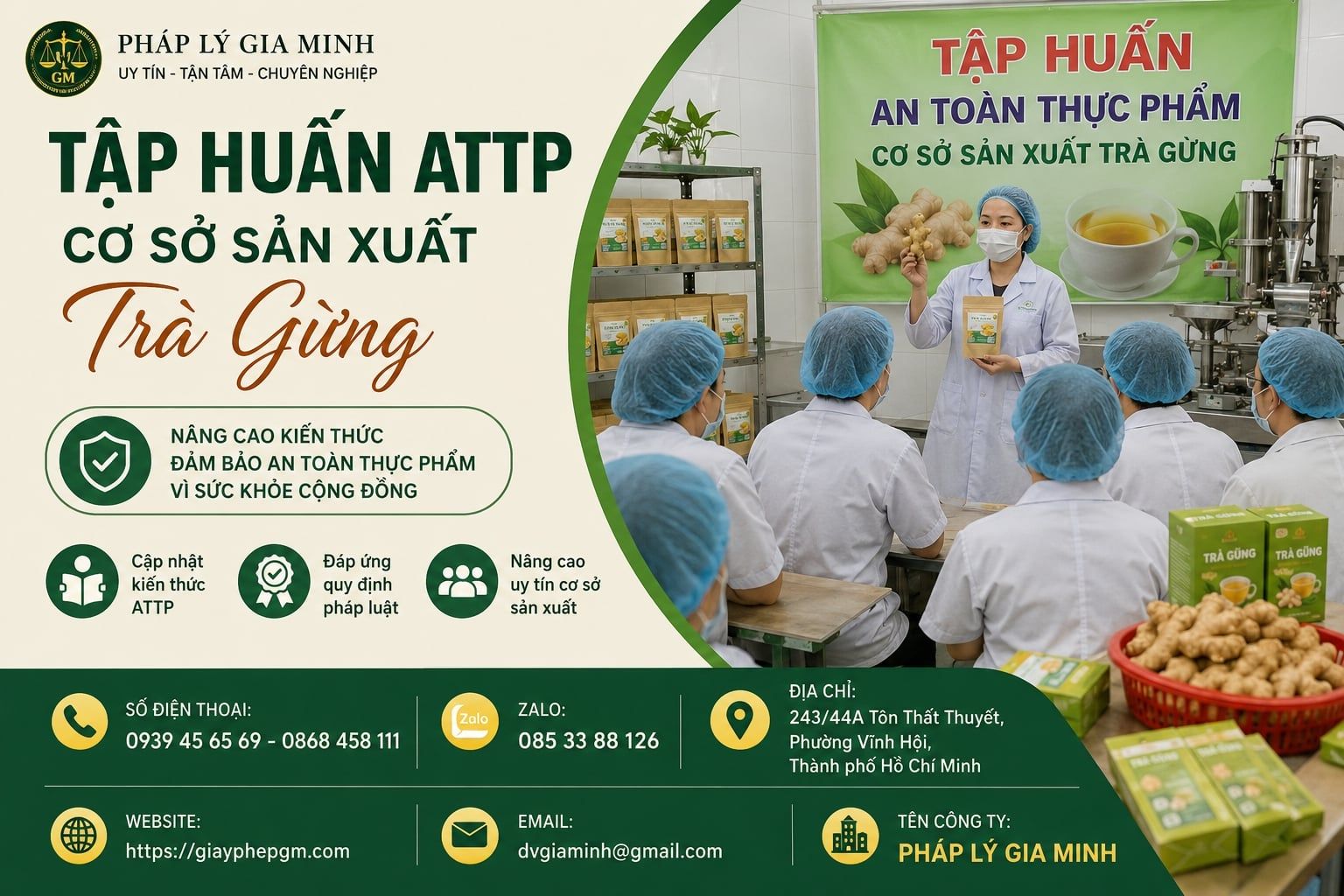 Tập huấn ATTP cơ sở sản xuất trà gừng