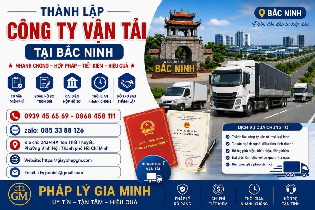 Thành lập công ty vận tải tại Bắc Ninh