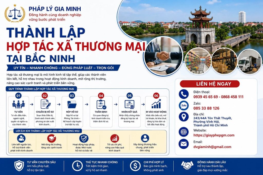 Thành lập hợp tác xã thương mại tại Bắc Ninh