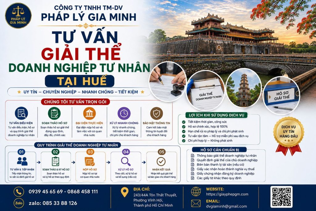 Tư vấn giải thể doanh nghiệp tư nhân tại Huế