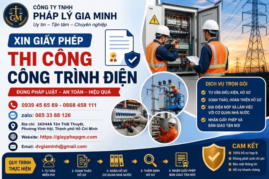 Xin giấy phép thi công công trình điện