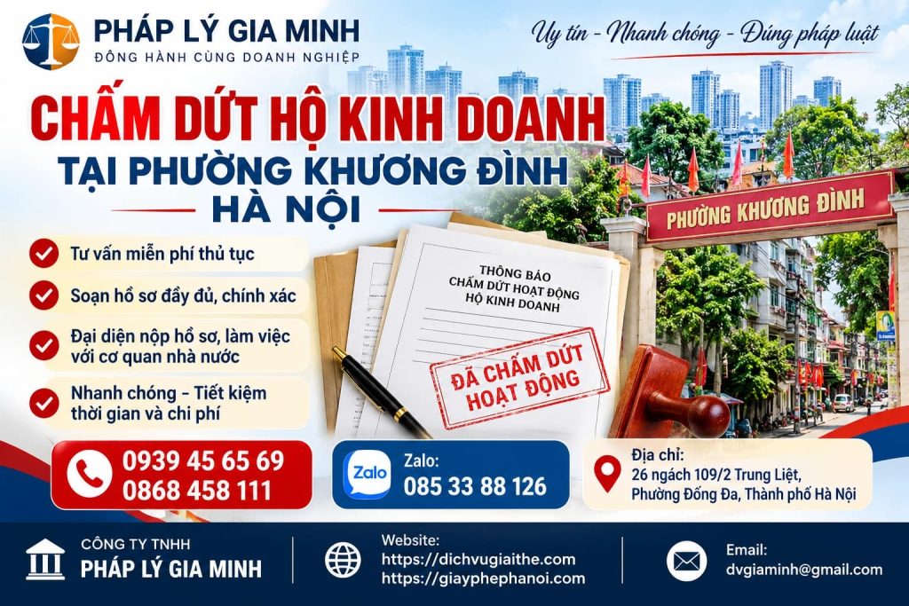 Chấm dứt hộ kinh doanh tại phường Khương Đình Hà Nội 1 Chấm dứt hộ kinh doanh tại phường Khương Đình Hà Nội