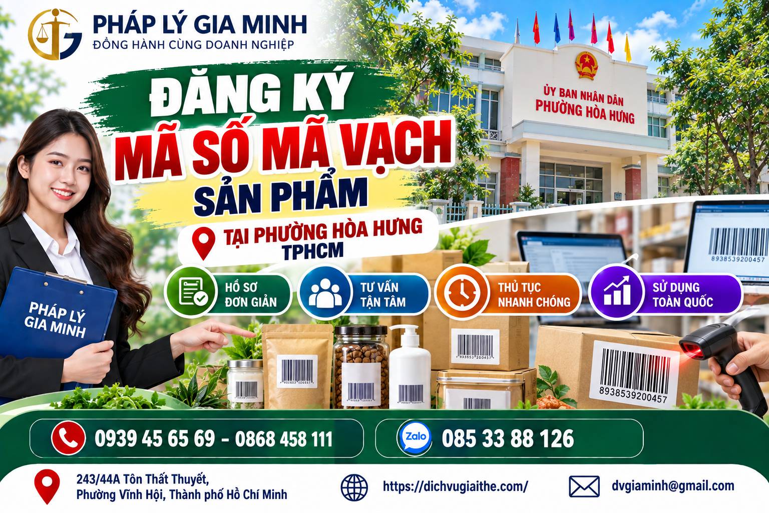 Đăng ký mã số mã vạch sản phẩm tại phường Hòa Hưng TPHCM