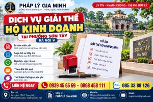 Dịch vụ giải thể hộ kinh doanh tại phường Sơn Tây Hà Nội